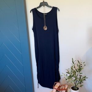 Navy cotton long dress